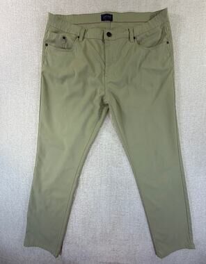 Jachs New York Men 38x32 Khaki Slim Straight Stretch Traveler 5 Pocket Pants